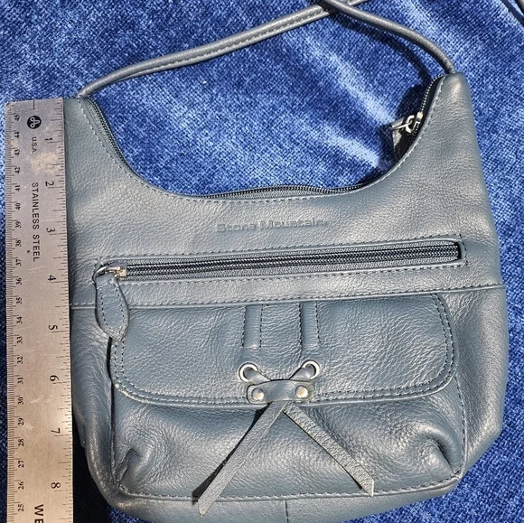 Stone Mountain Blue Leather Small Crossbody Bag - Picture 3 of 5